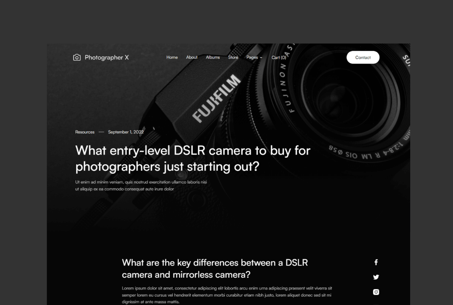 Result Second Photographer X Webstudio X Webflow Template
